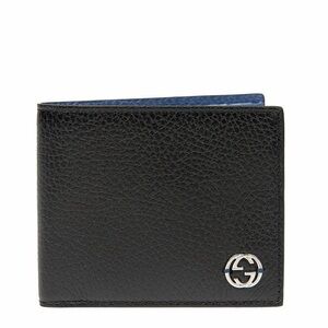 Gucci men’s double G black wallet with blue interior